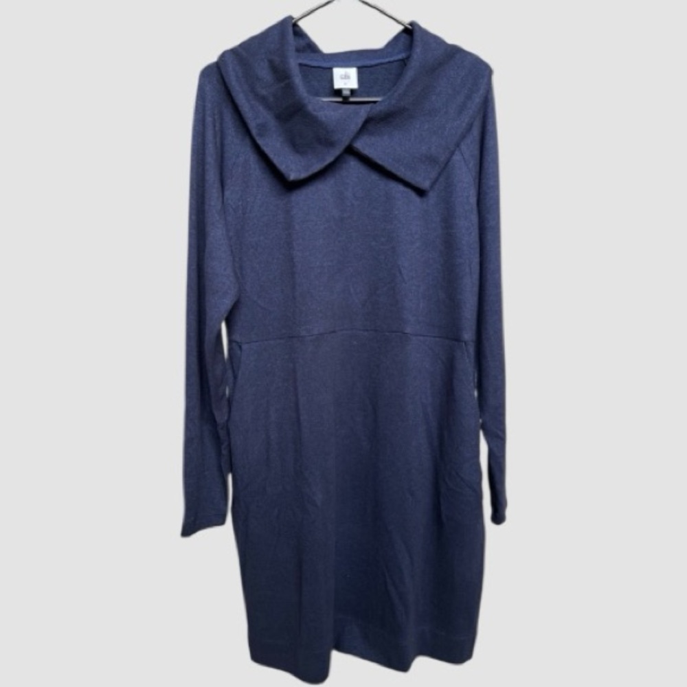 CAbi Elegant Navy Long Sleeve Dress